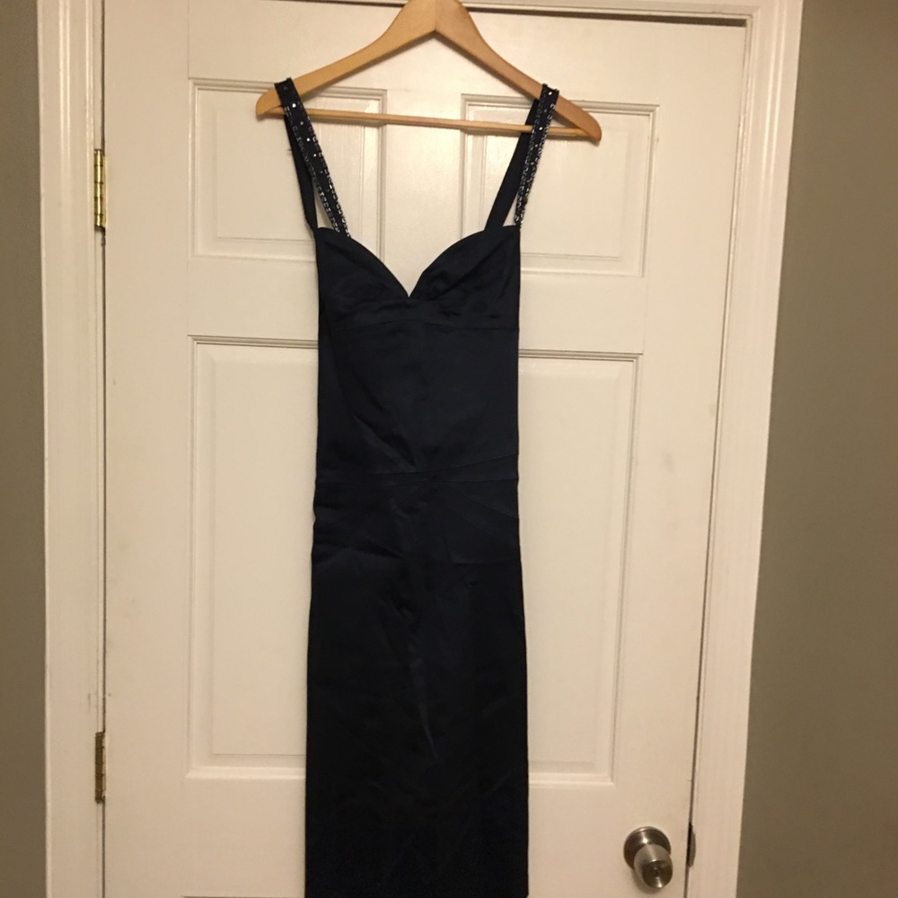 Laundry Blue Satin Evening Dress